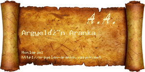 Argyelán Aranka névjegykártya