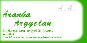 aranka argyelan business card